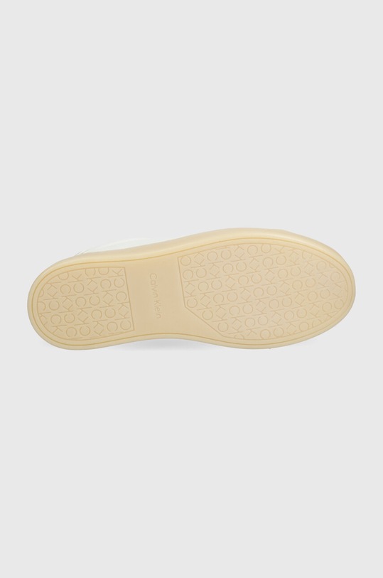 Calvin Klein sneakersy skórzane CUPSOLE LACE UP PEARL HW0HW01897 biały