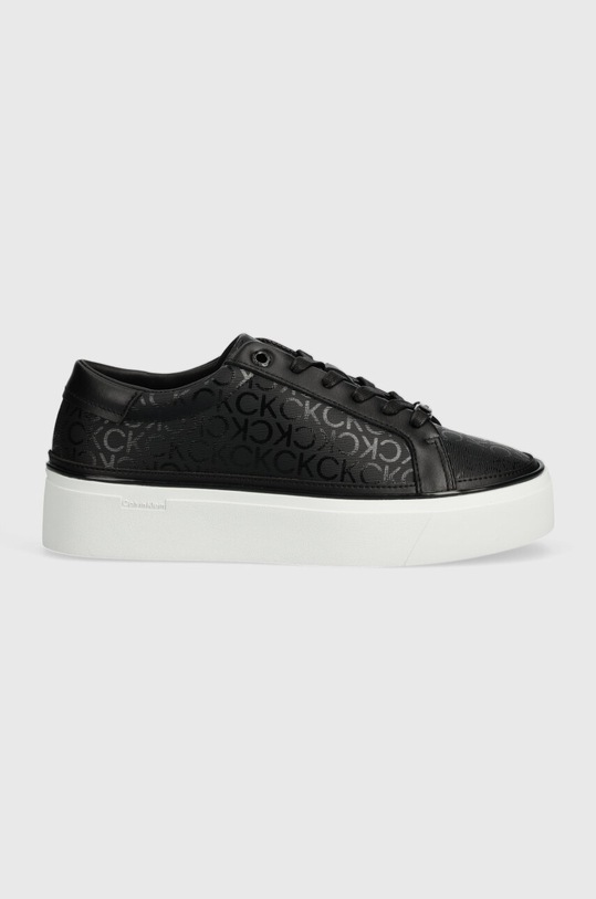 Tenisky Calvin Klein FLATFORM CUP LACE UP EPI MONO HW0HW01911 černá SS24