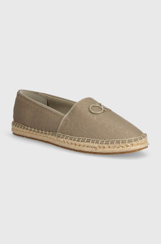 Εσπαντρίγιες Calvin Klein ESPADRILLE RELOCK MONOCQ απομίμηση λείου δέρματος μπεζ HW0HW01916