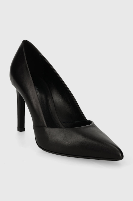 Kožené lodičky Calvin Klein HEEL PUMP 90 LEATHER HW0HW01928 čierna SS24