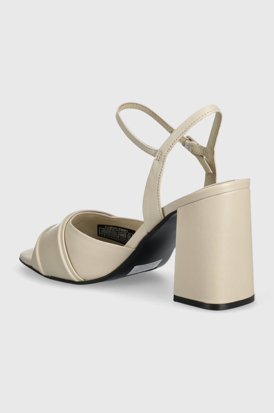 Obuwie Calvin Klein sandały skórzane HEEL SANDAL 85 RELOCK LTH HW0HW01937 beżowy