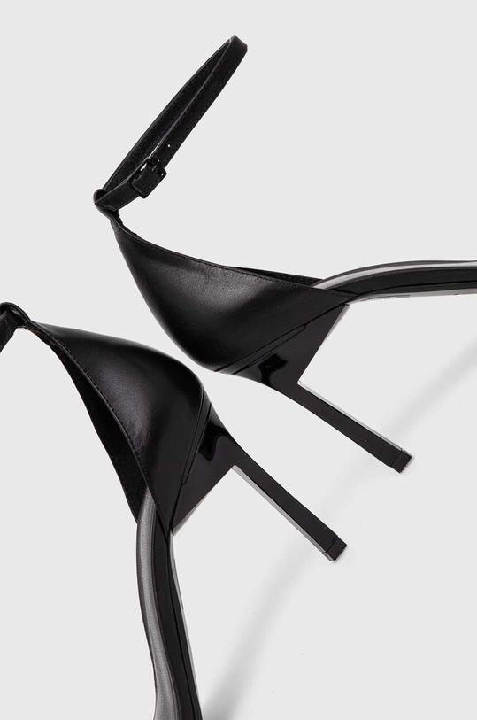 Obuwie Calvin Klein sandały skórzane HEEL SANDAL 90 LTH HW0HW01944 czarny