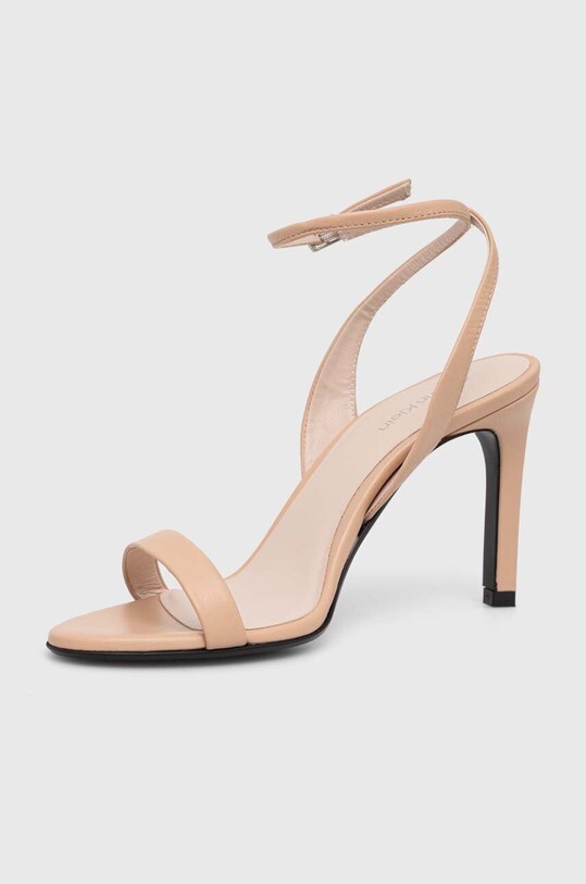 Obuv Kožené sandále Calvin Klein HEEL SANDAL 90 LTH HW0HW01945 béžová