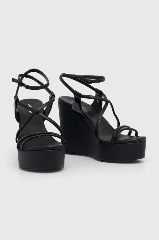 Obuwie Calvin Klein sandały skórzane WEDGE HW0HW01952 czarny