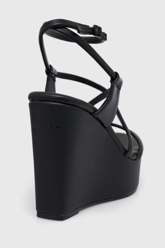 Kožne sandale Calvin Klein WEDGE HW0HW01952 crna