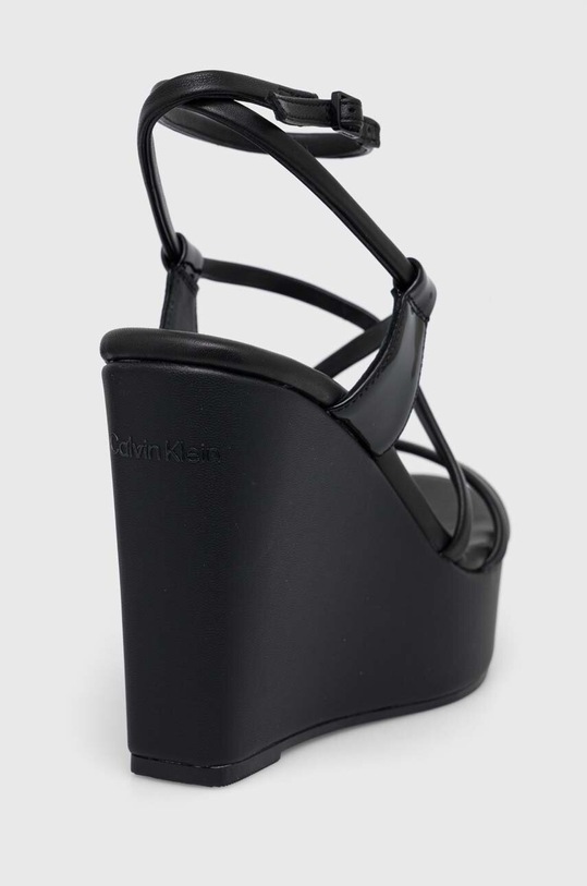 Calvin Klein sandały skórzane WEDGE HW0HW01952 czarny