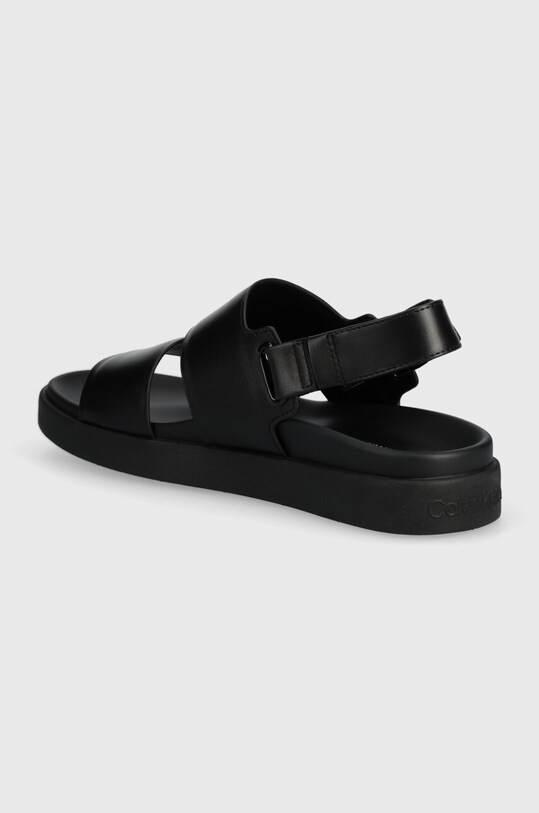 Παπούτσια Δερμάτινα σανδάλια Calvin Klein FLAT SANDAL CALVIN MTL LTH HW0HW01984 μαύρο
