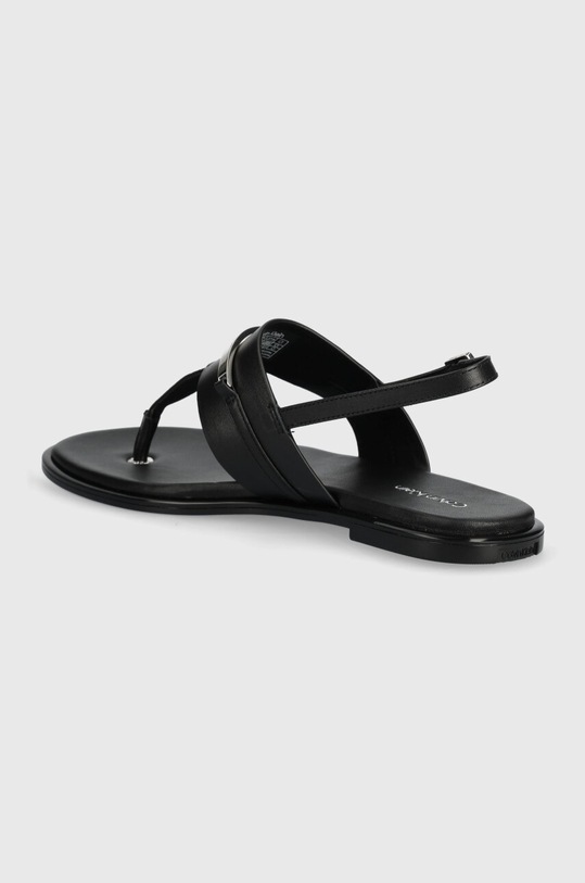 Obuwie Calvin Klein sandały skórzane FLAT TP SANDAL METAL BAR LTH HW0HW02031 czarny