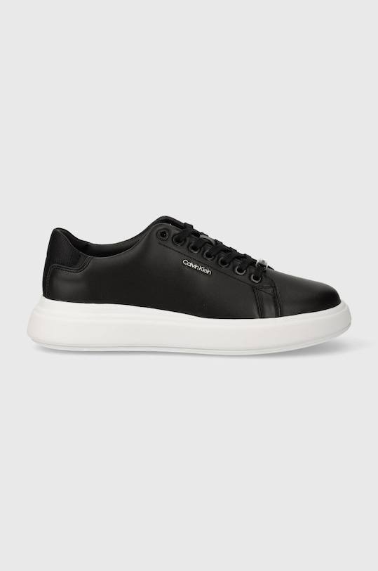 Kožené tenisky Calvin Klein CUPSOLE LACE UP CALVIN MTL LTH HW0HW02034 čierna SS24