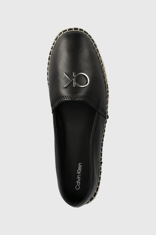 Kožené espadrilky Calvin Klein ESPADRILLE RE LOCK LEATHER čierna HW0HW02036
