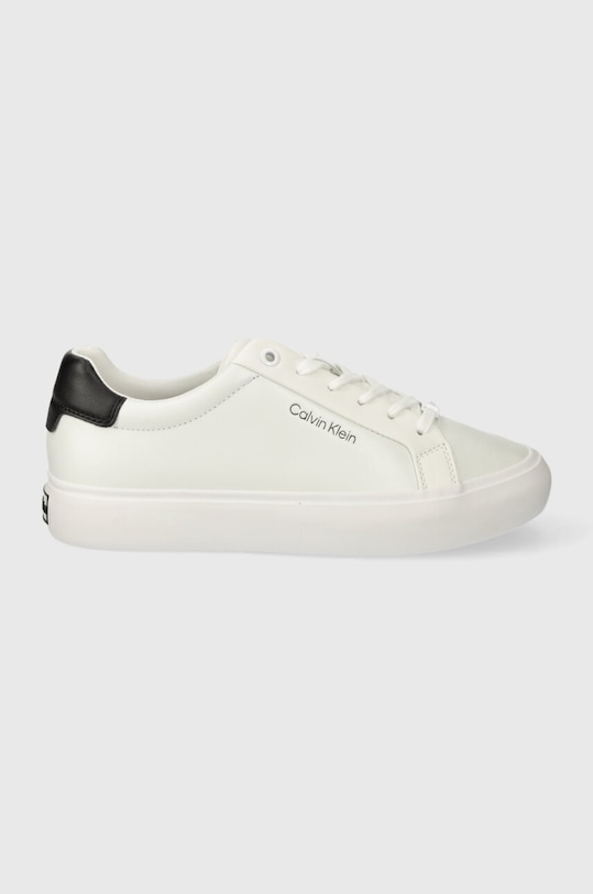 Tenisky Calvin Klein VULCANIZED LACE UP LTH imitácia kože biela HW0HW02037