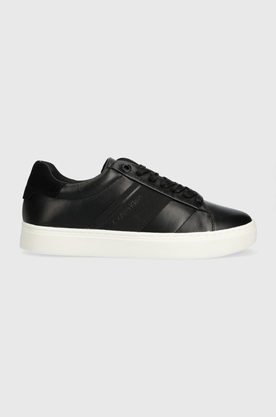 Кожаные кроссовки Calvin Klein CUPSOLE LACE UP HE LTH Planet friendly чёрный HW0HW02051