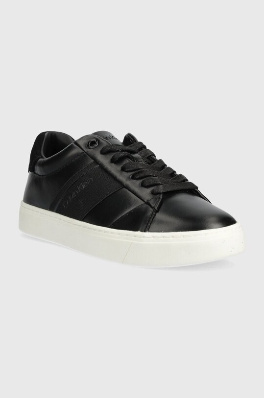 Кожаные кроссовки Calvin Klein CUPSOLE LACE UP HE LTH HW0HW02051 чёрный SS24