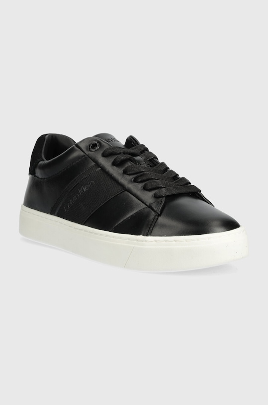 Kožne tenisice Calvin Klein CUPSOLE LACE UP HE LTH HW0HW02051 crna SS24