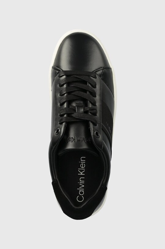 Кожаные кроссовки Calvin Klein CUPSOLE LACE UP HE LTH чёрный HW0HW02051