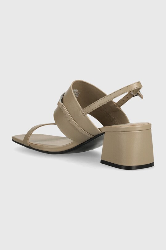 Взуття Шкіряні сандалі Calvin Klein HEEL SANDAL 45 MET BAR LTH HW0HW02056 бежевий