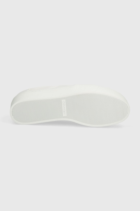 Calvin Klein bőr tornacipő FLATFORM CUP SLIP ON RE LOCK LTH HW0HW02057 fehér