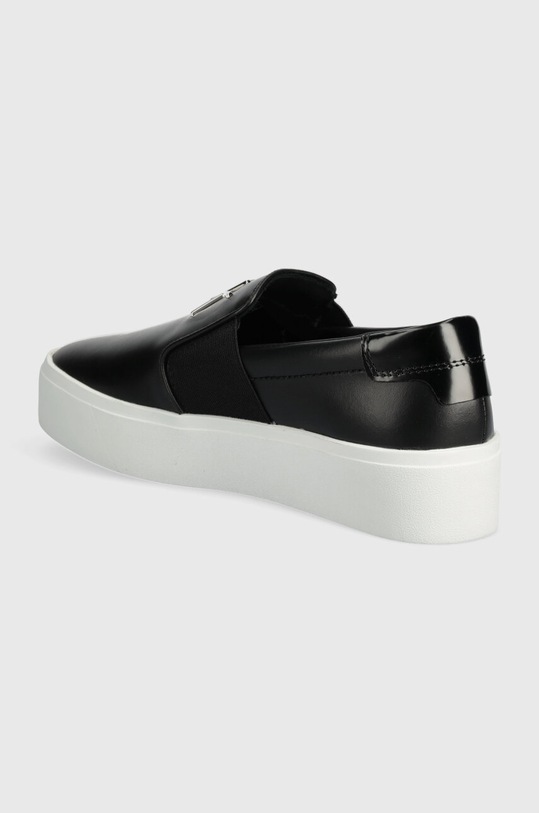 Boty Kožené tenisky Calvin Klein FLATFORM CUP SLIP ON RE LOCK LTH HW0HW02057 černá