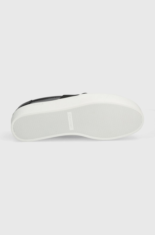 Kožené tenisky Calvin Klein FLATFORM CUP SLIP ON RE LOCK LTH HW0HW02057 černá