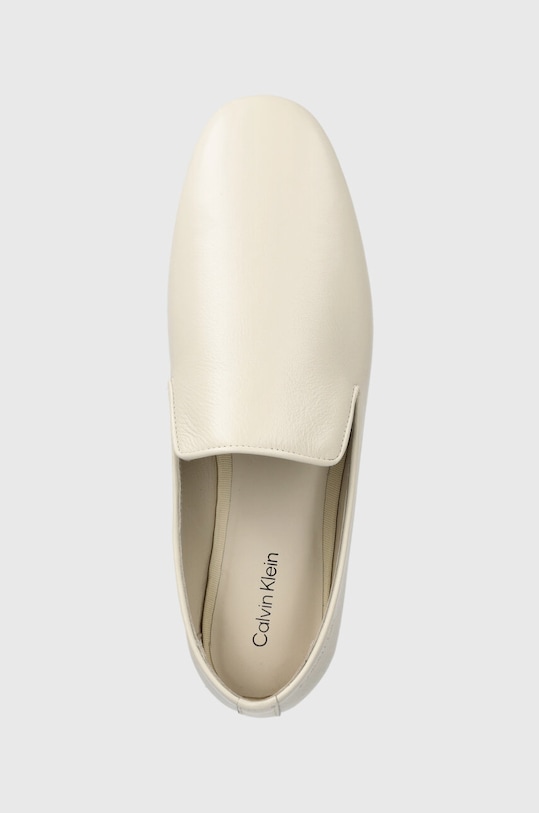 Calvin Klein mokasyny skórzane LOAFER LEATHER beżowy HW0HW02129