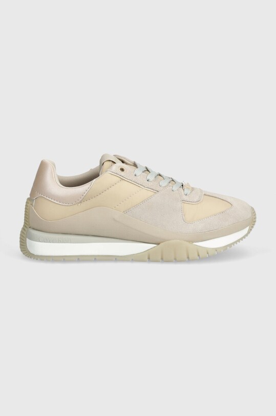 Tenisky Calvin Klein RUNNER LACE UP LTH/NYLON HW0HW02130 béžová SS24