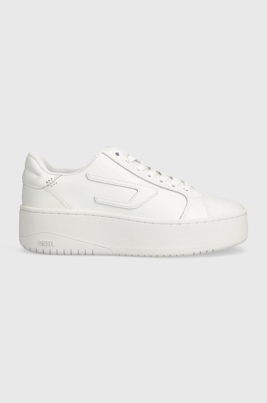 Diesel sneakersy skórzane S-Athene Bold X platforma biały Y03066.PR516.T1003