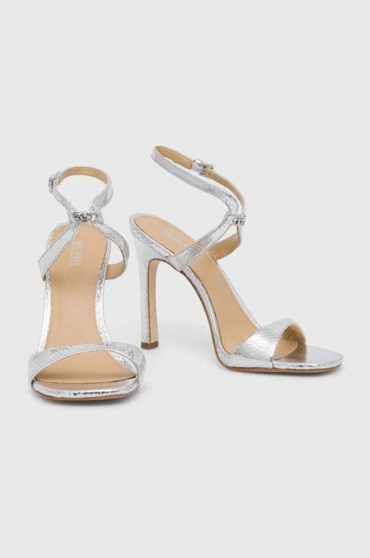 MICHAEL Michael Kors sandały skórzane Amara 40S4AMHS1M.040 srebrny SS24