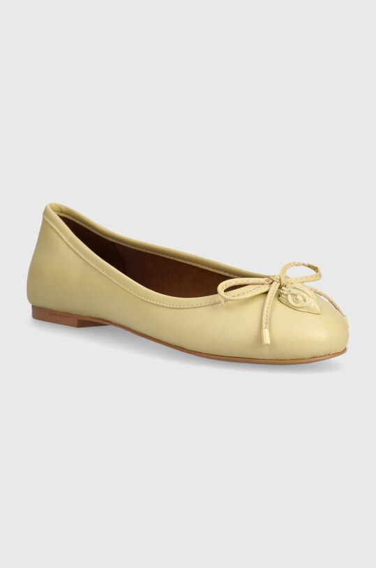Kurt Geiger London baleriny skórzane Eagle Ballerina Drench 2121142109.CREAM beżowy SS24