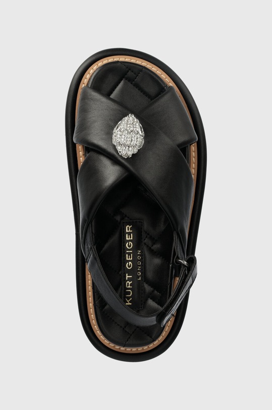 Kurt Geiger London sandały skórzane Orson Cross Strap Sandal czarny 9992200109.BLACK
