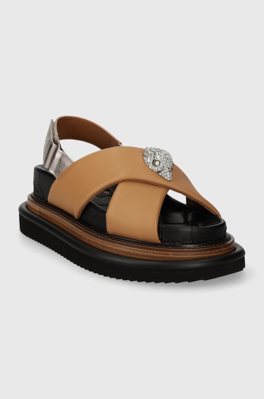 Шкіряні сандалі Kurt Geiger London Orson Cross Strap Sandal 9992248109.CAMEL бежевий SS24