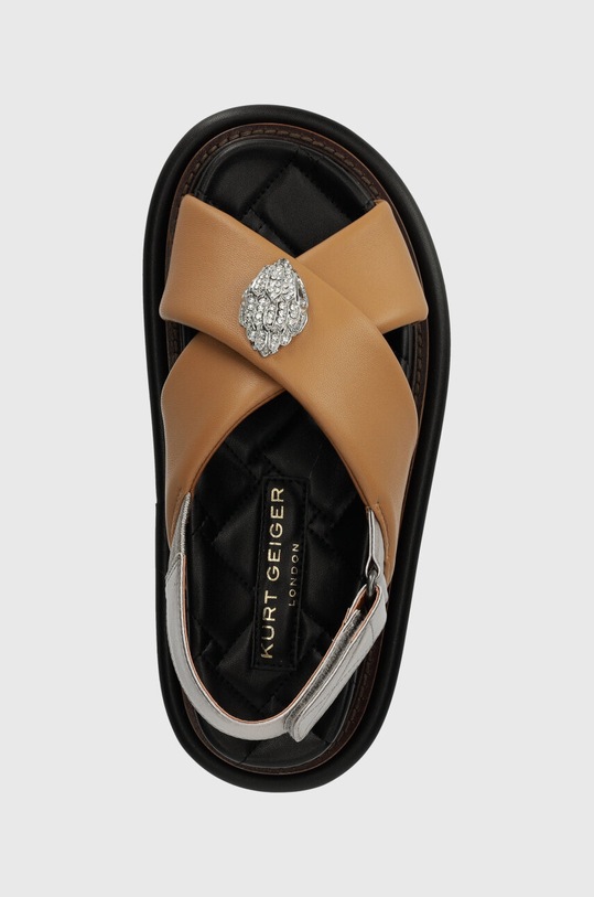 Шкіряні сандалі Kurt Geiger London Orson Cross Strap Sandal бежевий 9992248109.CAMEL