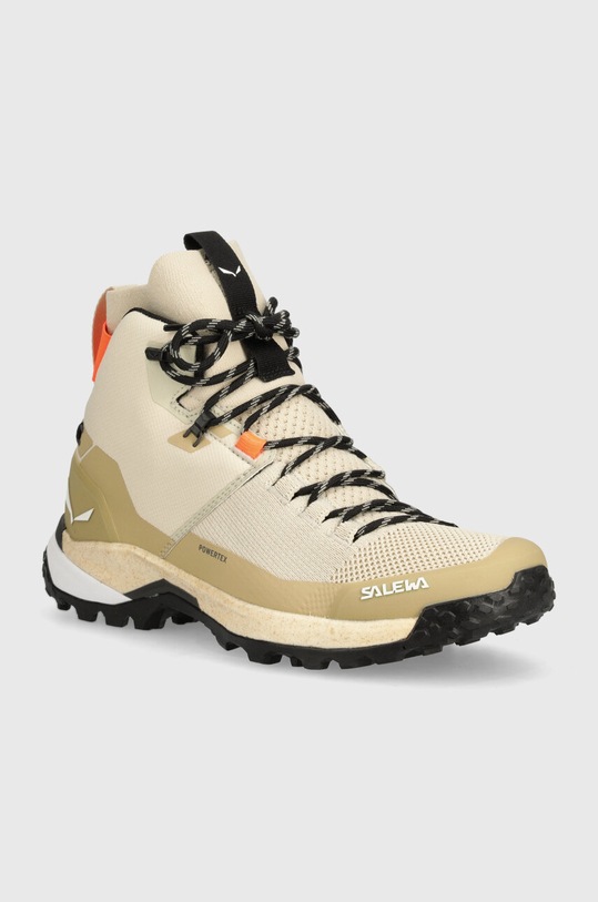 Boty Salewa Puez Knit Mid Powertex nezateplené béžová 00.0000061435