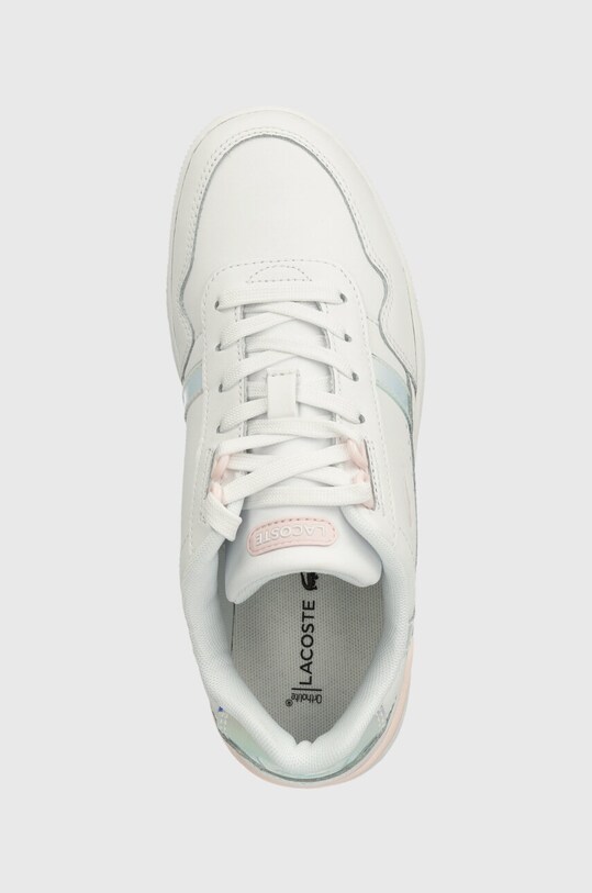 Lacoste sneakersy skórzane T-Clip Pastel Accent Leather biały 47SFA0061