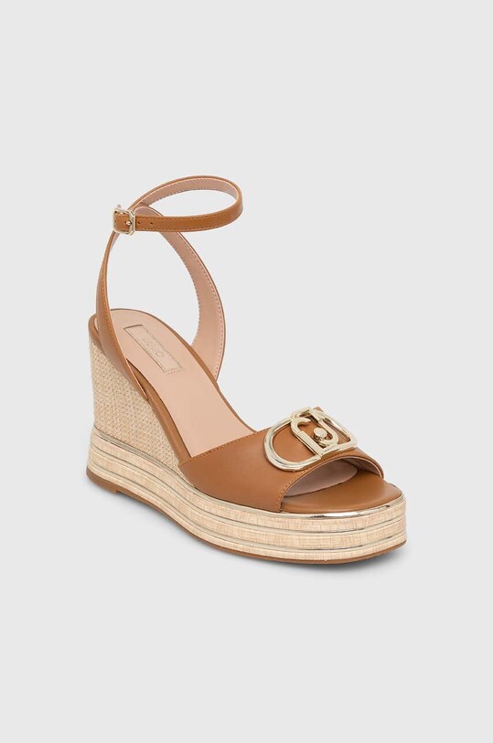 Liu Jo sandale de piele KAREN 01 coturn maro SA4131P0102S1853
