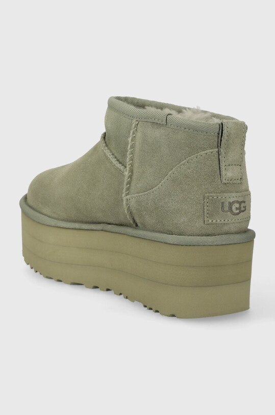 Încălțăminte UGG cizme de zăpadă din piele întoarsă Classic Ultra Mini Platform 1135092.SDC verde