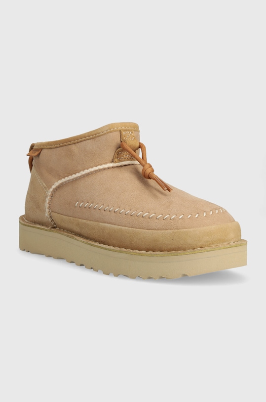 UGG śniegowce zamszowe Ultra Mini Crafted Regenerate 1152953.SAN beżowy AA00