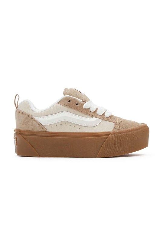 Semišové tenisky Vans Knu Stack platforma béžová VN000CP6DJR1