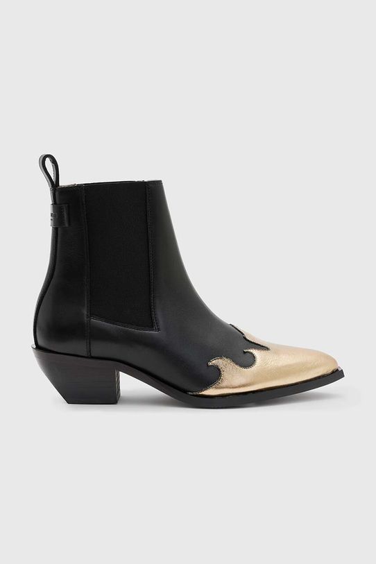 AllSaints kowbojki skórzane Dellaware Boot słupek czarny WF733Z