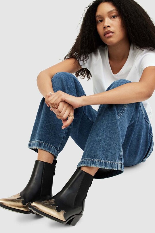 Westernové kožené boty AllSaints Dellaware Boot WF733Z
