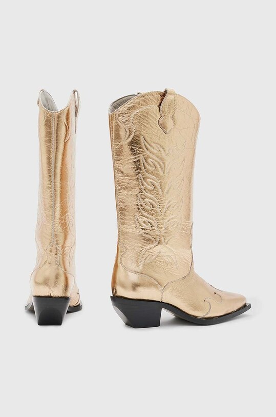 Kožne kaubojske čizme AllSaints Dolly Boot WF763Z zlatna