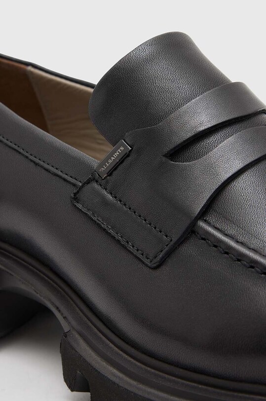Шкіряні мокасини AllSaints Lola Loafer чорний WF774Z