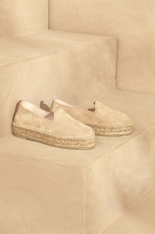 Semišové espadrilky Manebi Hamptons Double Sole Espadrilles semišová kůže béžová K.1.1.D0
