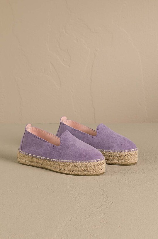Manebi espadrile din piele intoarsa Hamptons Double Sole Espadrilles piele întoarsă violet R.6.3.D0