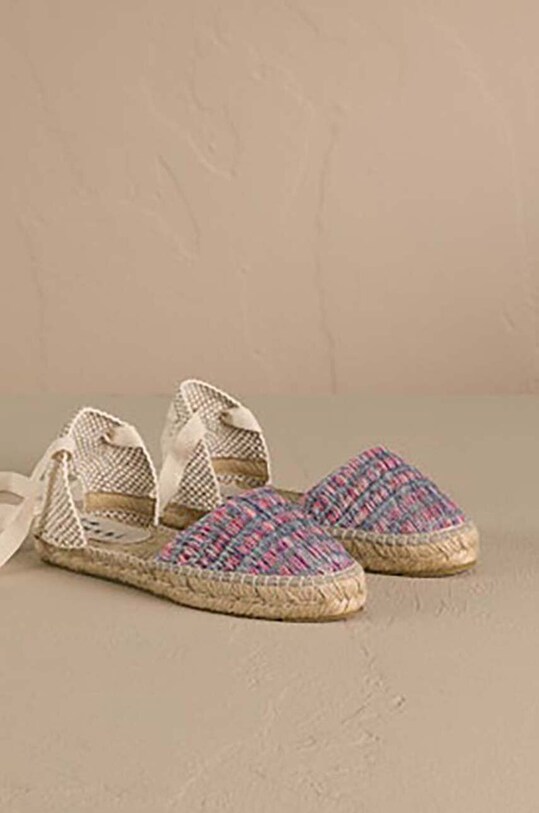 Manebi espadrile Flat Valenciana Espadrilles textil roz G.0.6.P0