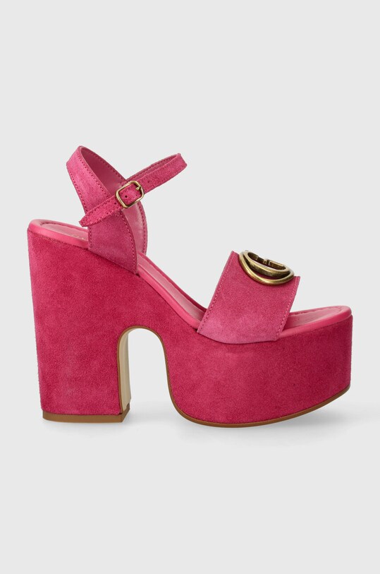 Guess sandały zamszowe CLODY FLJCLO.SUE04.FUXIA różowy SS24