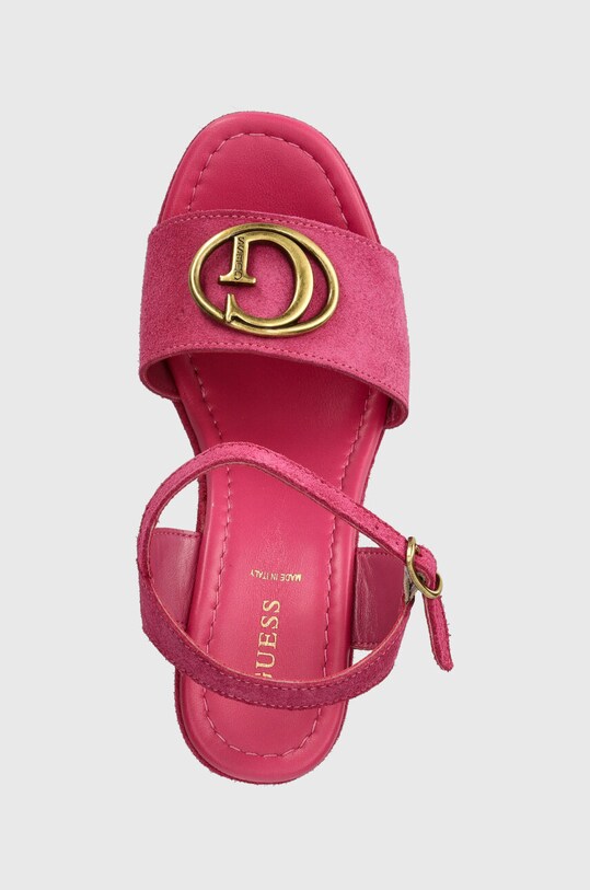Guess sandały zamszowe CLODY różowy FLJCLO.SUE04.FUXIA