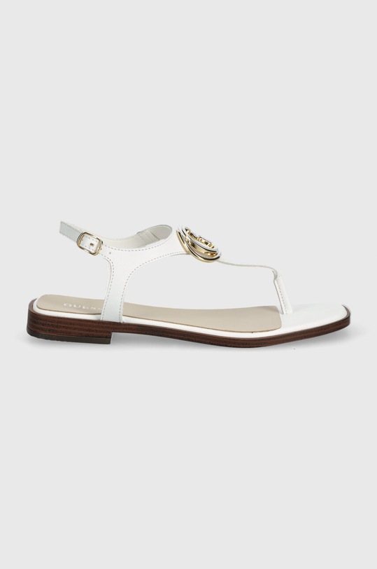 Δερμάτινα σανδάλια Guess MIRY FLJMIR.LEA03.WHITE λευκό SS24