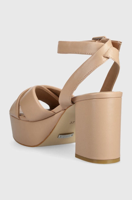 Boty Kožené sandály Guess SHANNY FLJSNN.LEA03.NATU béžová