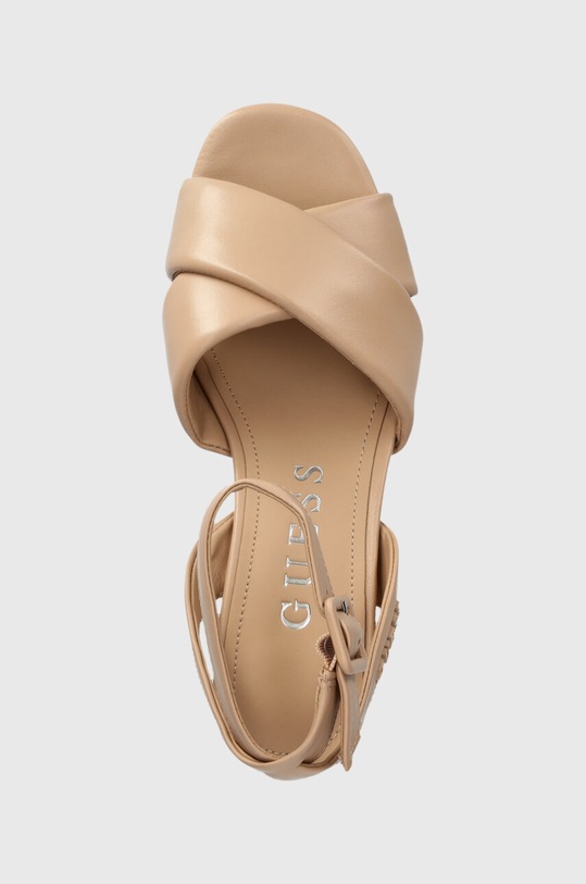 Kožené sandály Guess SHANNY béžová FLJSNN.LEA03.NATU
