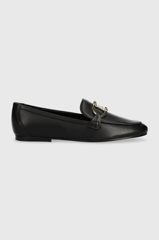 Usnjeni mokasini Guess ISAAC Zrnato usnje črna FLJISA.LEA14.BLACK